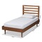 Baxton Studio Ryo Mid-Century Modern Transitional Walnut Brown Finished Wood Twin Size Platform Bed 187-11104-11158-Zoro - alternate 6